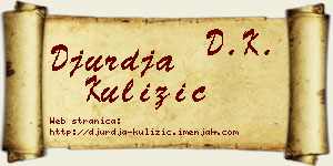 Đurđa Kulizić vizit kartica